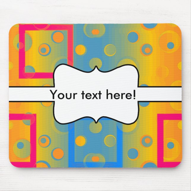 Mousepad Design abstrato de quadrados e círculos (Frente)