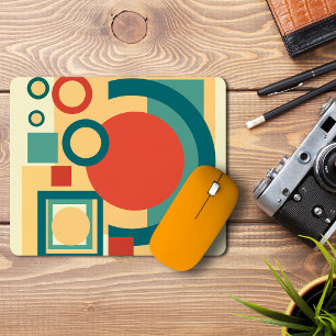 Mousepad Design Abstrato em Estilo Retro Geométrico Risogra