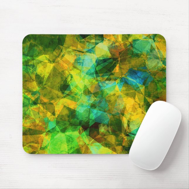 Mousepad Design Abstrato Moderno Funky Greens (Com mouse)