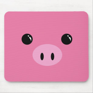 Mousepad Design animal bonito da cara do leitão cor-de-ros