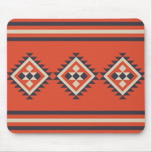 Mousepad Design asteca em cor laranja, bege e azul