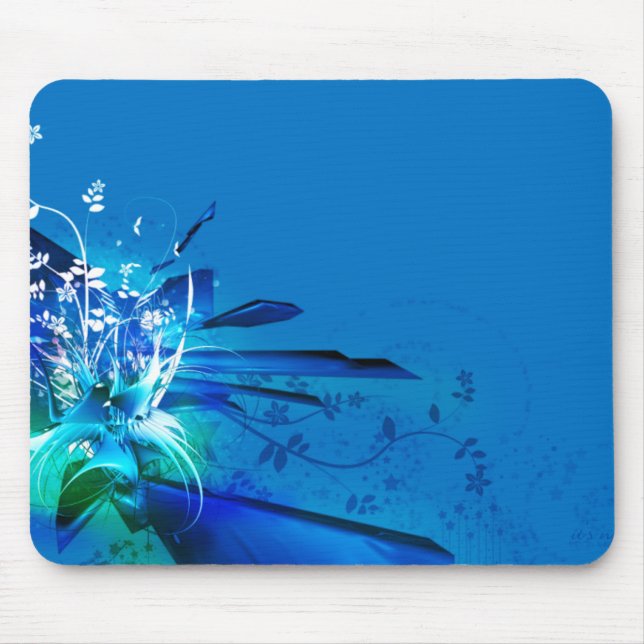 Mousepad Design azul das flores (Frente)