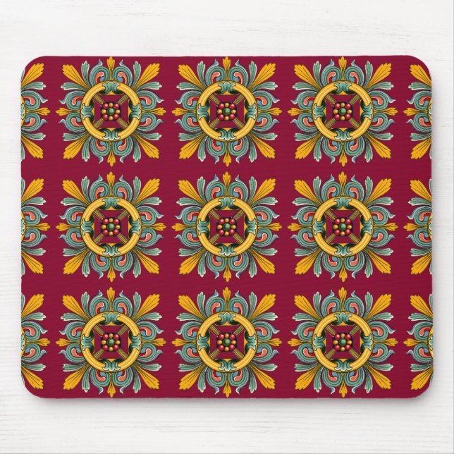 Mousepad Design Azulejo vitoriano de framboesa (Frente)