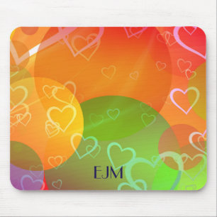 Mousepad Design colorido do abstrato dos corações e dos