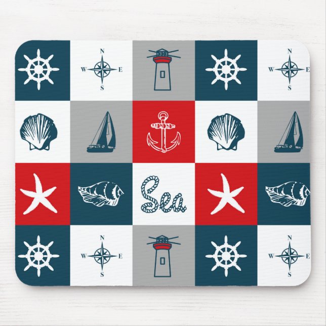 Mousepad Design com tema náutico (Frente)