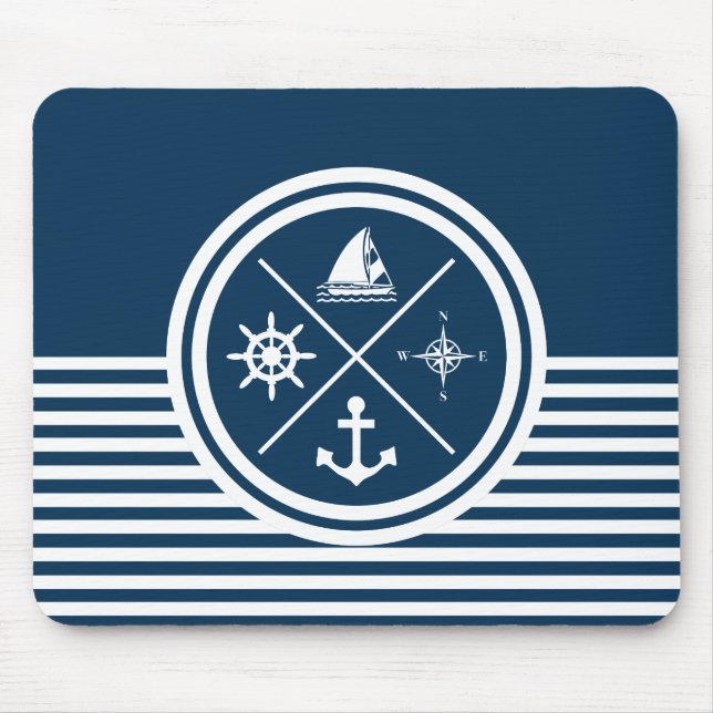 Mousepad Design com tema náutico (Frente)
