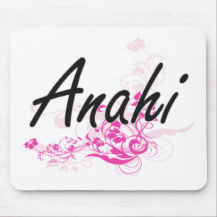 Mousepad Design conhecido artístico de Anahi com flores