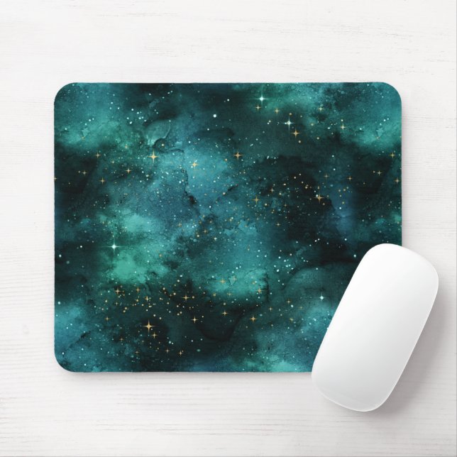 Mousepad Design da Série Galáxia Verde (Com mouse)