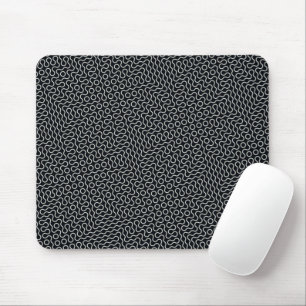 Mousepad Design das linhas onduladas brancas e pretas