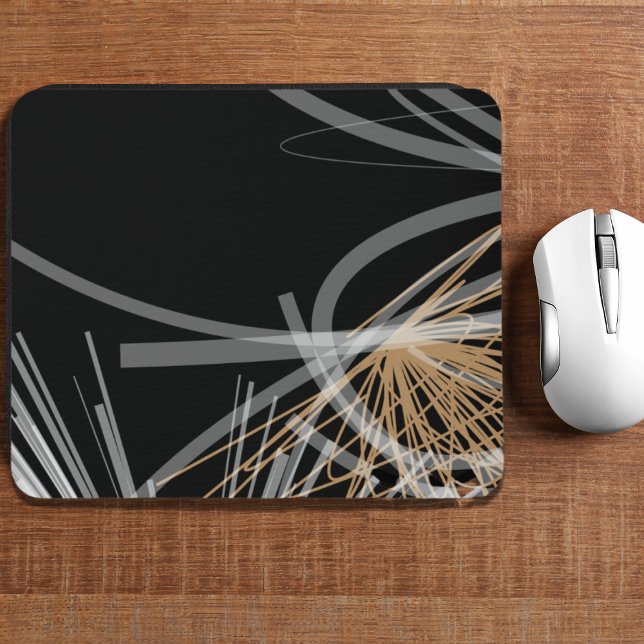 Mousepad Design de abstrato Dourado branco preto moderno (Criador carregado)