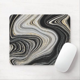 Mousepad Design de Agate Preto e Dourado