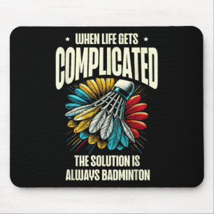 Mousepad Design de Amor de Jogador de Badminton Engraçado
