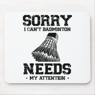 Mousepad Design de Amor de Raquete de Jogador de Badminton 
