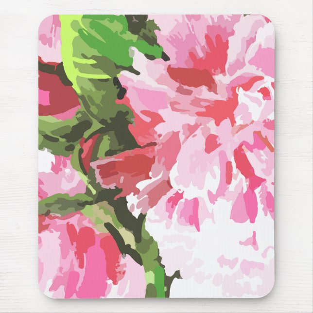 Mousepad Design de Aquarela Floral Rosa (Frente)