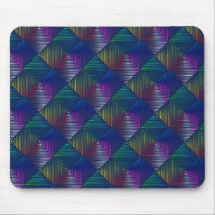 Mousepad Design de arco-íris geométrico em azul