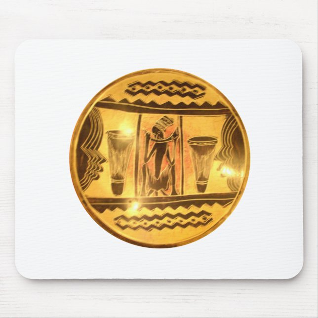 Mousepad Design de Arte Étnica da África ouro (Frente)