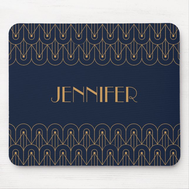 Mousepad Design de Arte Geométrica do Ouro Elegante (Frente)