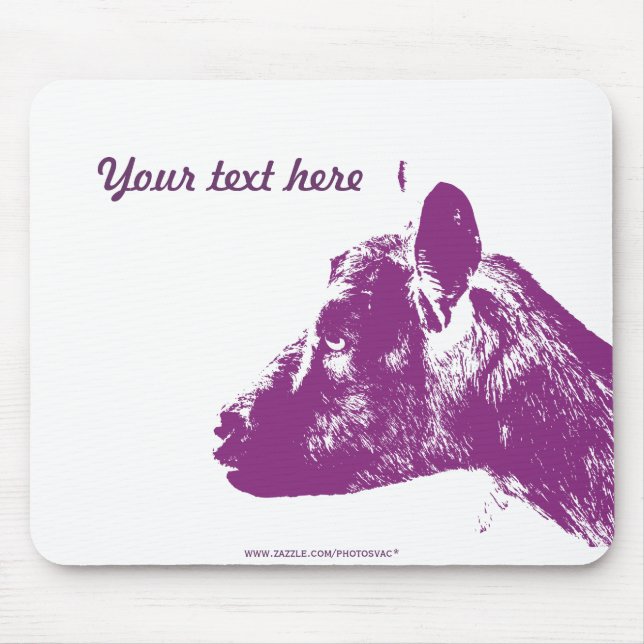 Mousepad Design de Arte Pop Amante de Cabra Roxa Personaliz (Frente)
