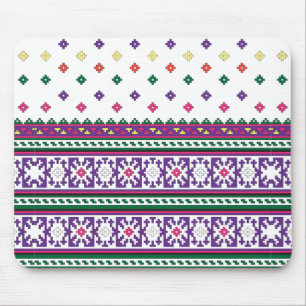 Mousepad Design de Arte Popular Geométrica Colorida com fl