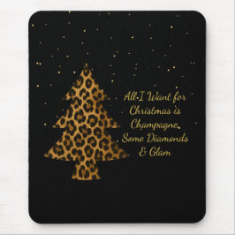 Mousepad Design de árvore de Natal com onça chic para feria