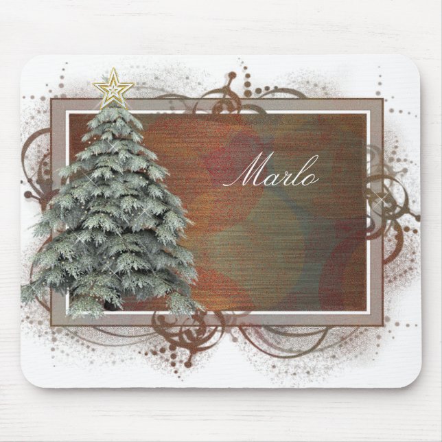 Mousepad Design de Árvore Natal 1 (Frente)