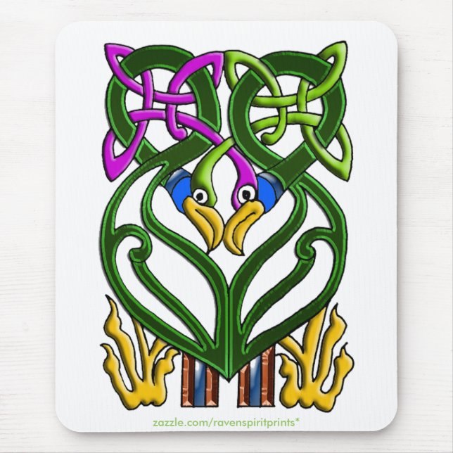 MOUSEPAD DESIGN DE AVES DE FANTASIA CELTICA (Frente)