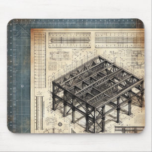 Mousepad Design de Blueprint - Decor do arquiteto
