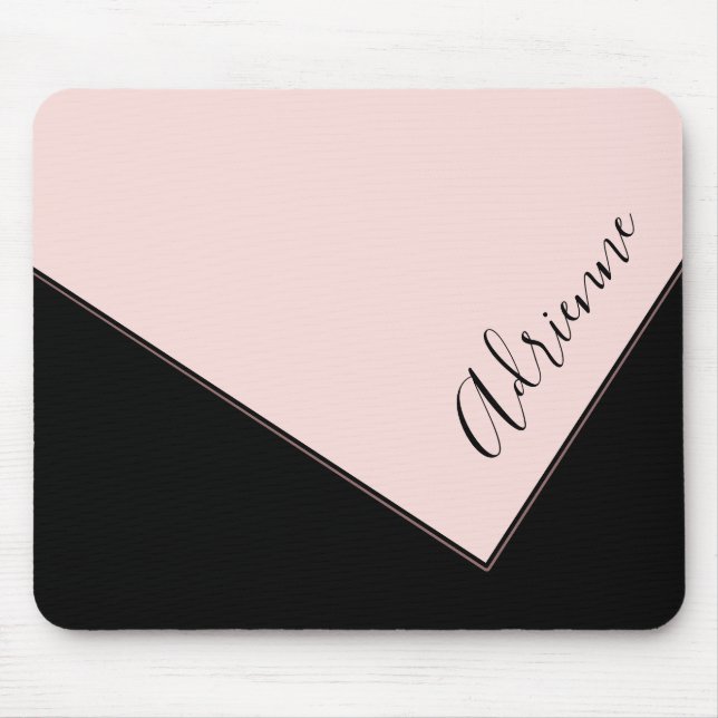 Mousepad Design de bolsa rosa e preto personalizado (Frente)