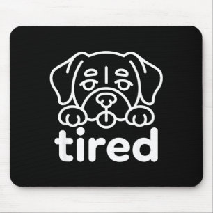 Mousepad design de cachorro cansado fofo