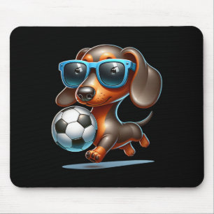 Mousepad Design de cachorro wiener amante de futebol para e