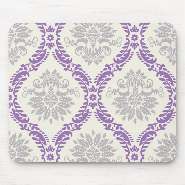 Mousepad design de cinza roxa e damasco de creme (Frente)