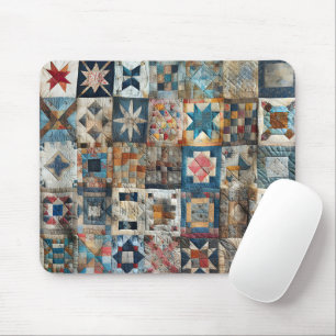 Mousepad Design de Colagem de Patches Antigos