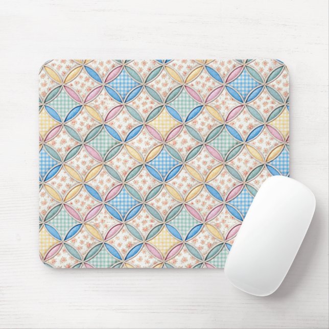 Mousepad Design de Colcha de Gingham e Impressão em Janela  (Com mouse)