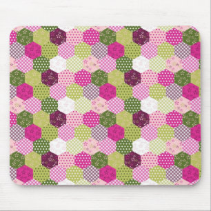 Mousepad Design de Colheita de Morango Verde Rosa bonito