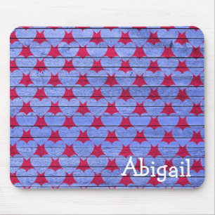 Mousepad Design de Coração de Madeira Roxa
