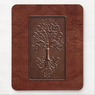 Mousepad Design de couro da árvore