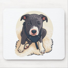 Mousepad Design de desenho animado de cachorro Pitbull fofo