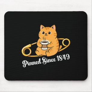 Mousepad design de dia de alfinete de café de gato engraçad