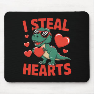 Mousepad Design de Dia dos Namorados de Dinossauro Engraçad