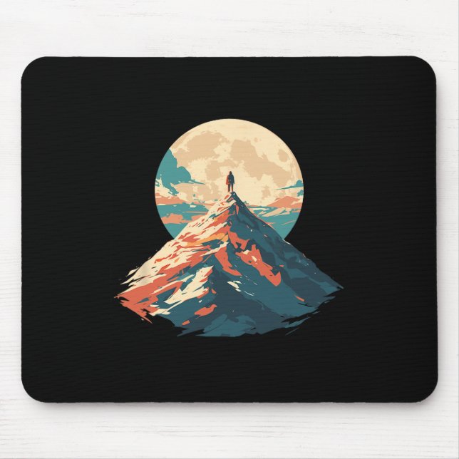Mousepad Design de Escalada de Pico de Montanha Motivaciona (Frente)