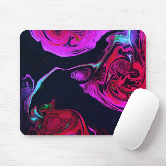 Mousepad Design de espirais cor-de-rosa (Com mouse)