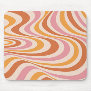 Mousepad Design de espiral de abstrato cor-de-rosa e laranj