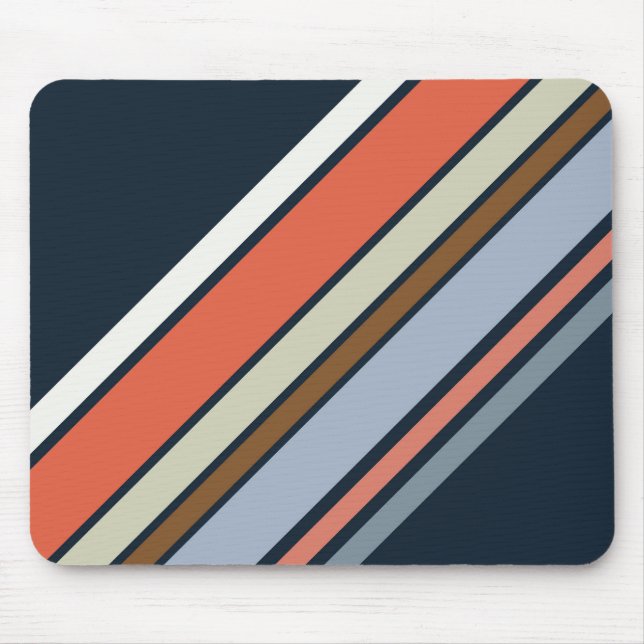 Mousepad Design de faixas de estilo retrô diagonal (Frente)