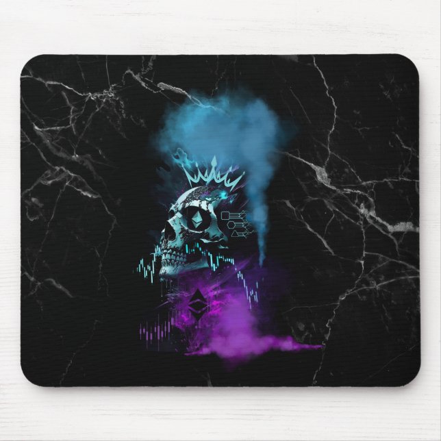 Mousepad Design de Fantasia | Criptomoeda | Mármore Ethereu (Frente)