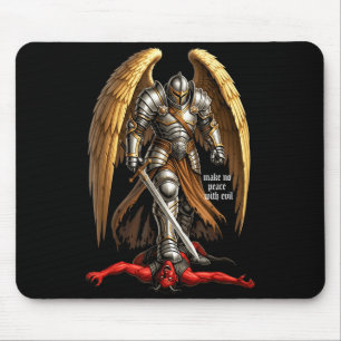Mousepad Design de Fé do Arcanjo Miguel Não Faça Paz Com