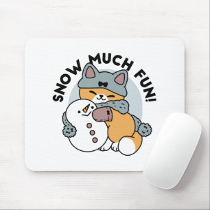 Mousepad Design de Feriado de Inverno de Gato Muito Diverti