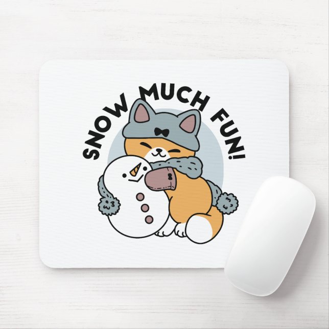 Mousepad Design de Feriado de Inverno de Gato Muito Diverti (Com mouse)