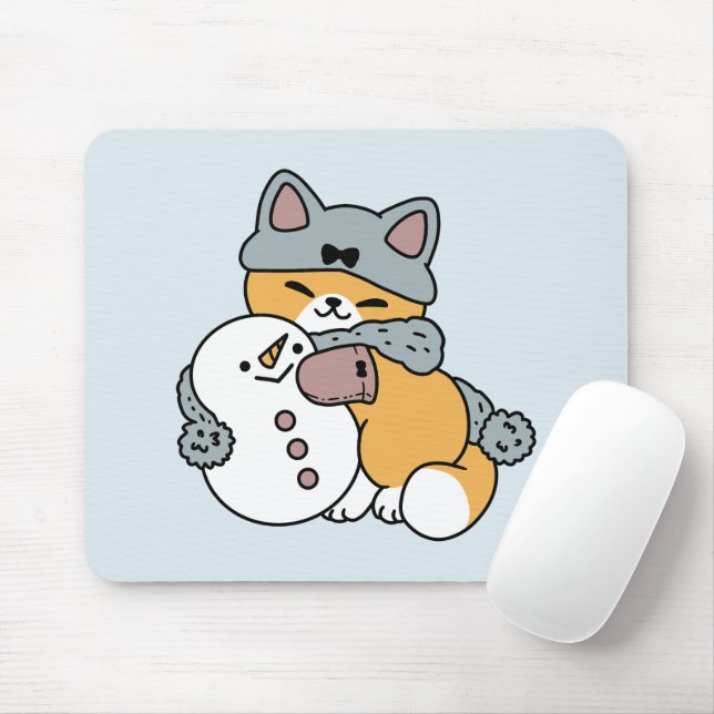Mousepad Design de Feriado de Inverno de Gato Muito Diverti (Com mouse)