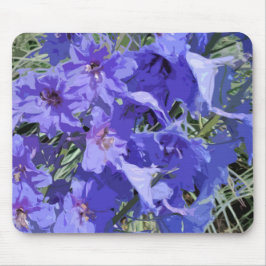 Mousepad Design de flor de Larkspur azul num bocal
