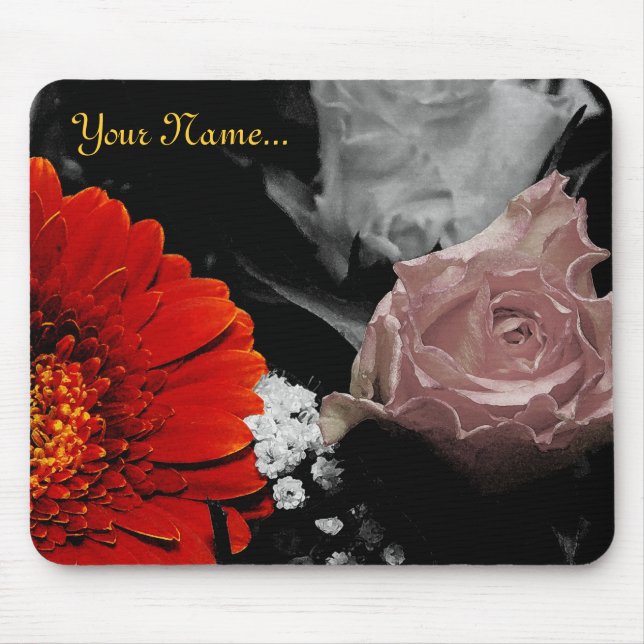 Mousepad Design de flores neutro (Frente)